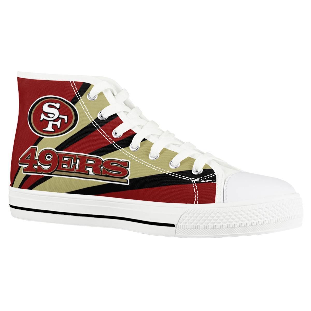 Women's San Francisco 49ers High Top Canvas Sneakers 002 Women's San Francisco 49ers High Top Canvas Sneakers 002